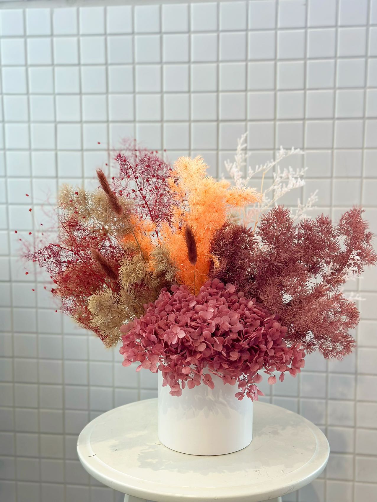 Chestnut Dried Flower Arrangement (Incl vase)