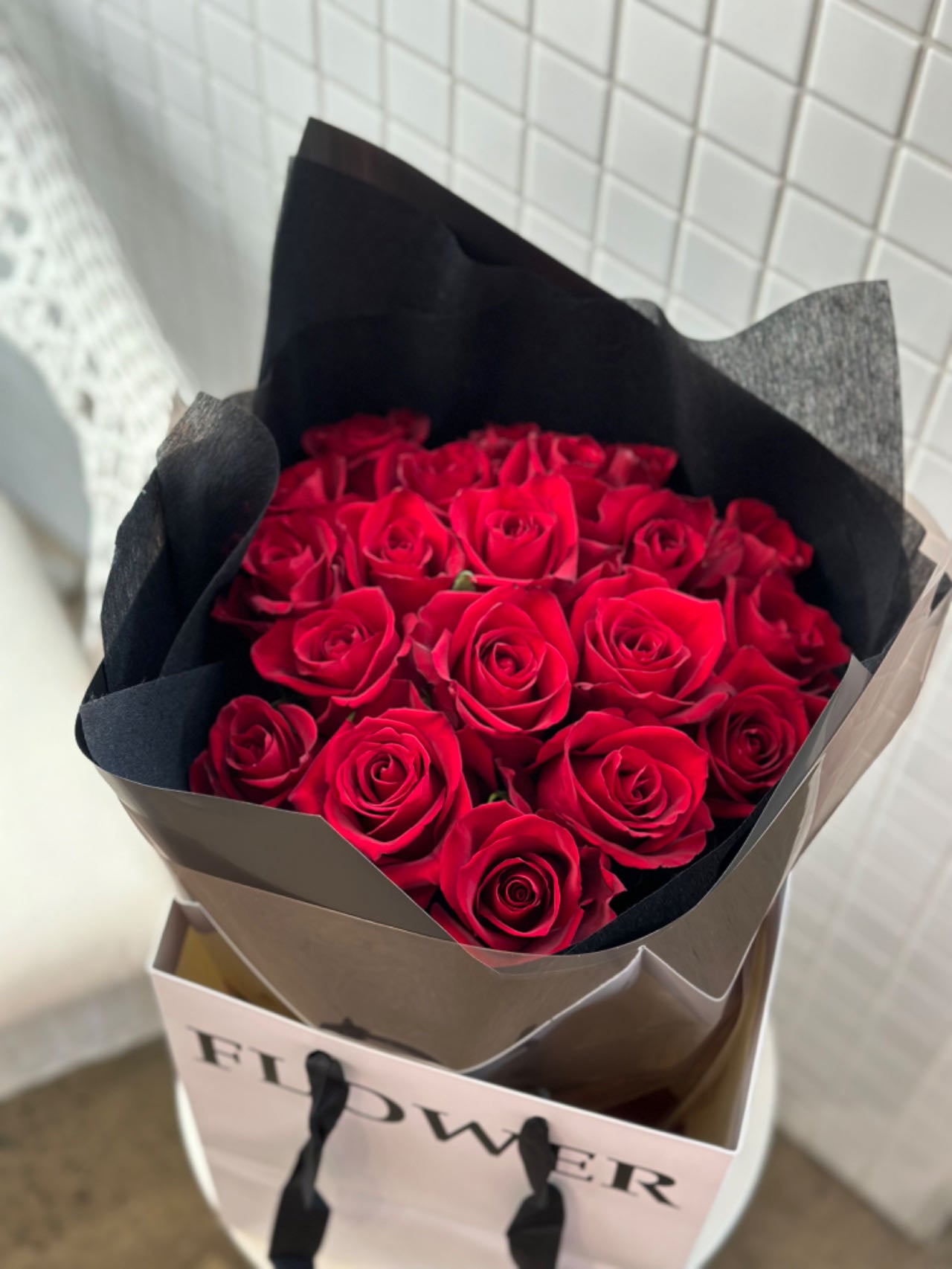 Red Rose Only Flower Bouquet