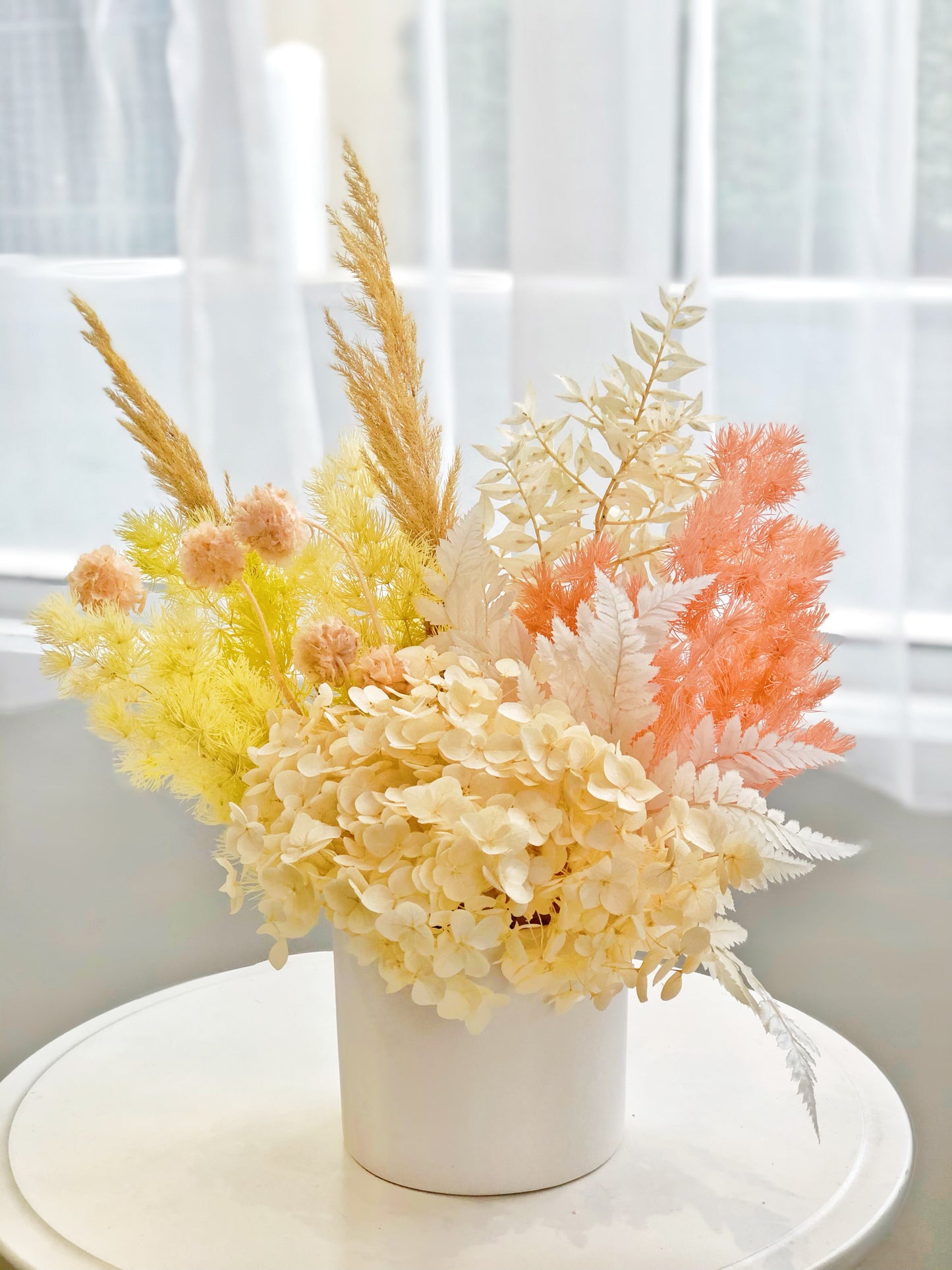 Lemon Dried Flower Arrangement (Incl vase)