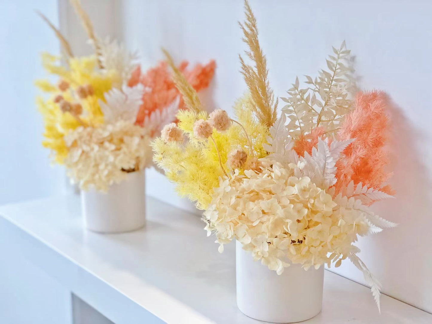 Lemon Dried Flower Arrangement (Incl vase)
