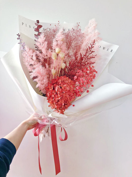Raspberry Dried Flower Bouquet