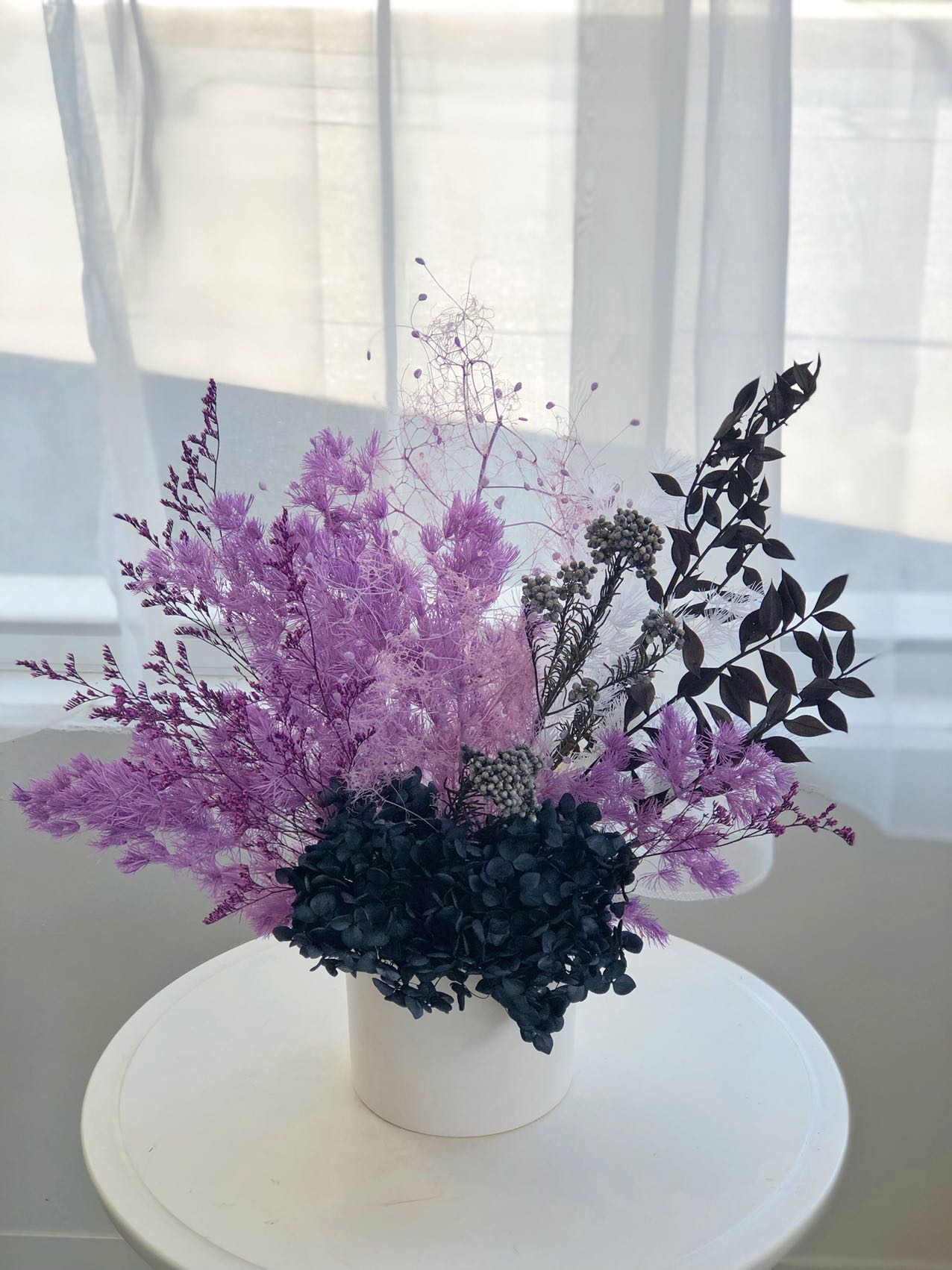 Blueberry Dried Flower Arrangement (Incl vase)