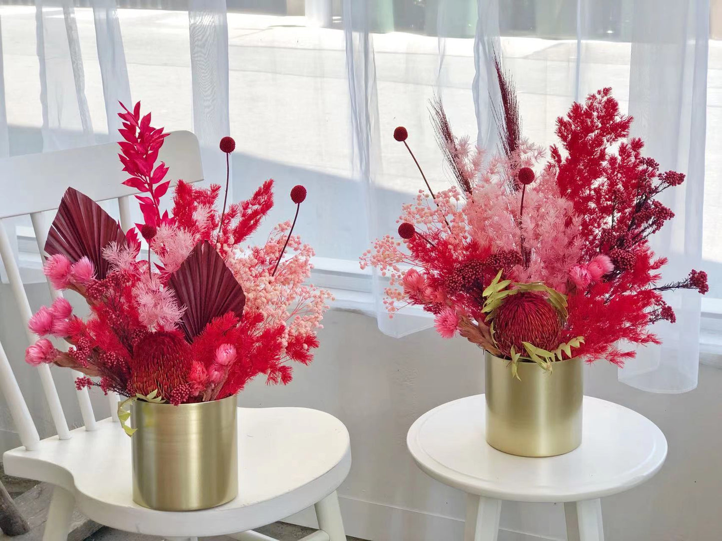 Coral Dried Flower Arrangement