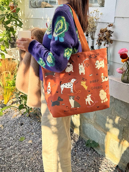 Cute Pets Tote Bag Orange