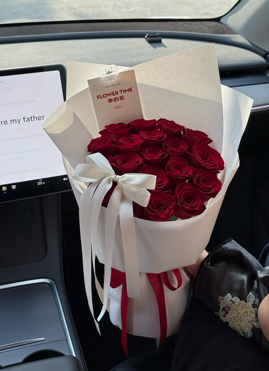 Red Rose Only Flower Bouquet