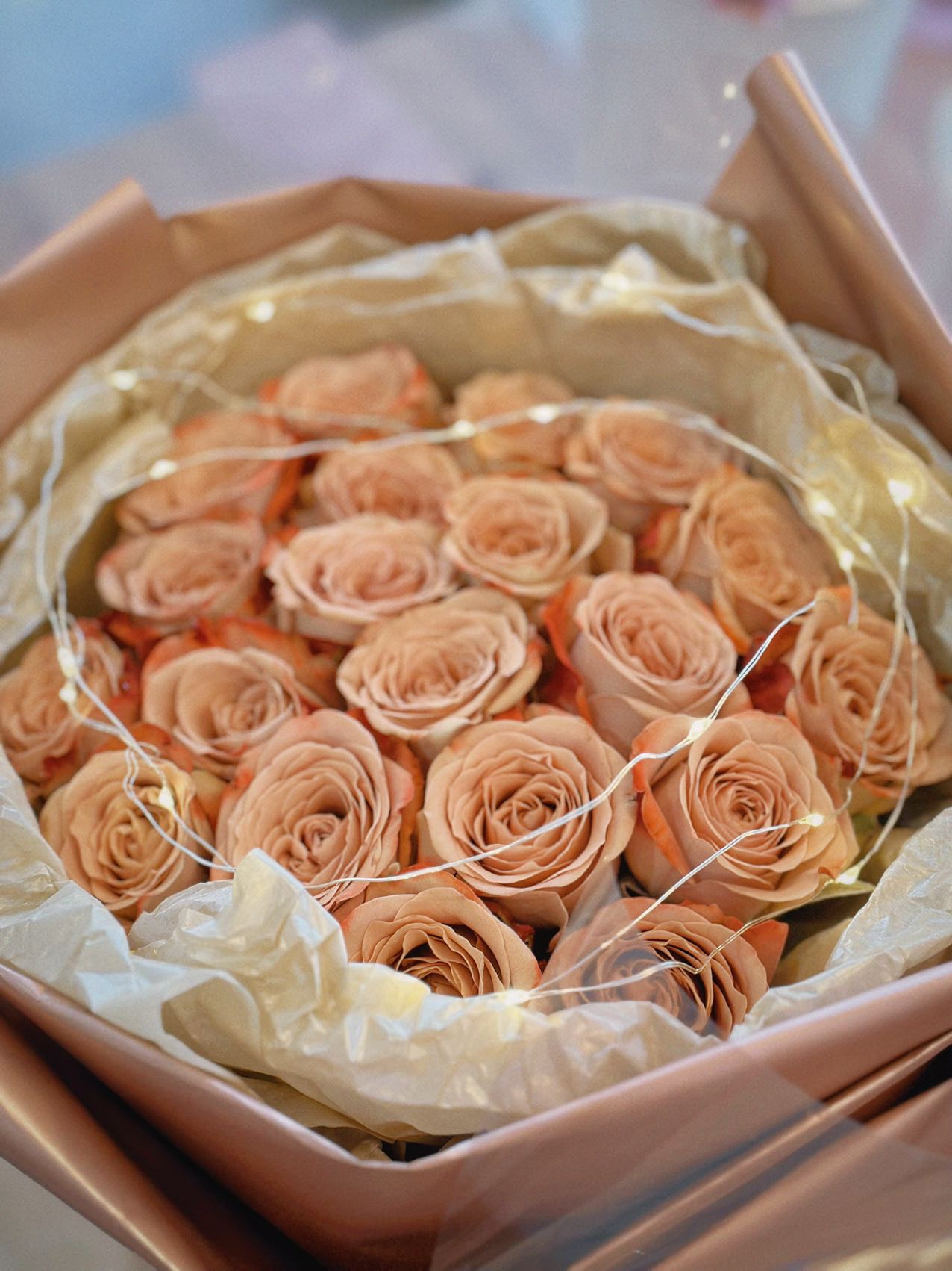 Cappuccino Rose Only Flower Bouquet