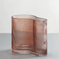 Ribbed Glass Vase Pink